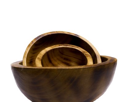 Acacia Wood Serving Bowl Set (set of 3 or 4 bowls) 