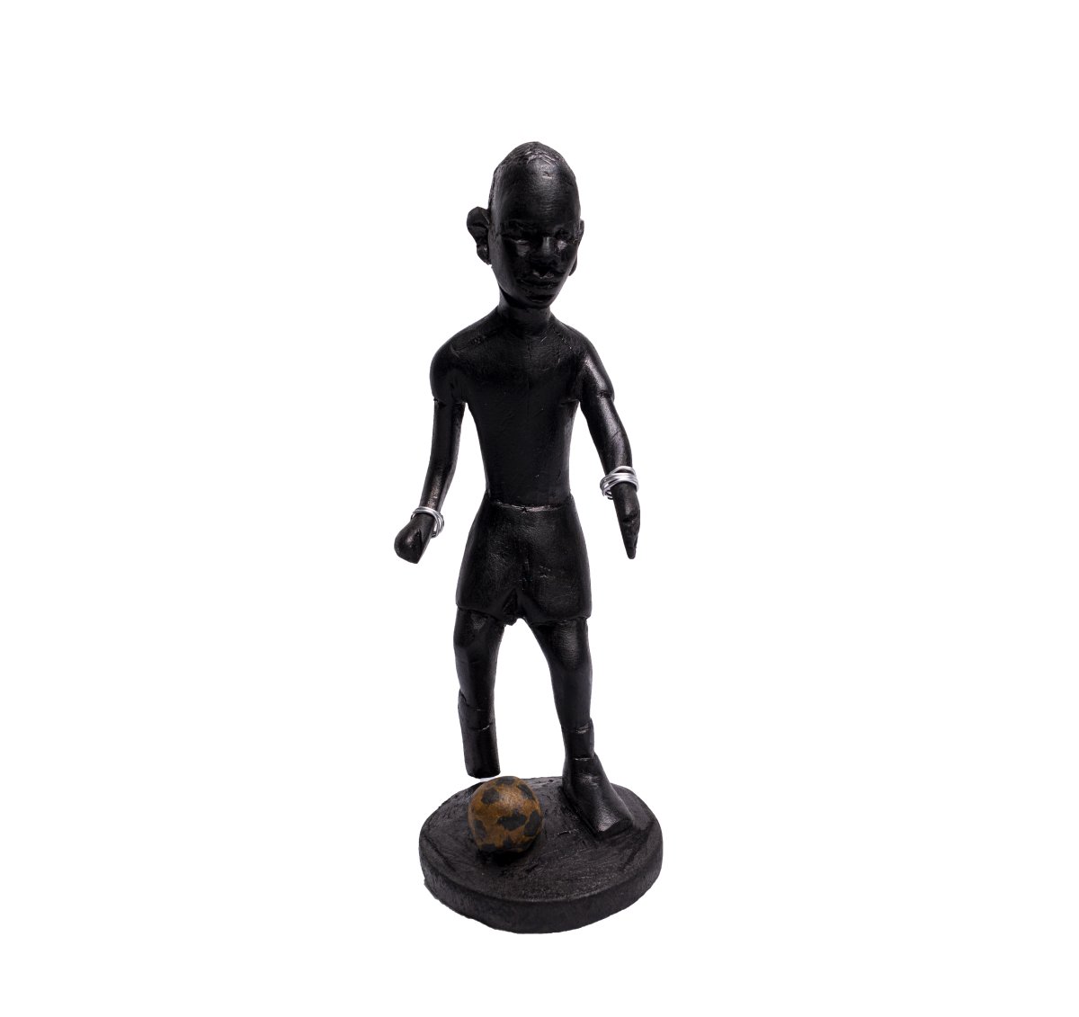 African Carved Figurine of a Soccer Player