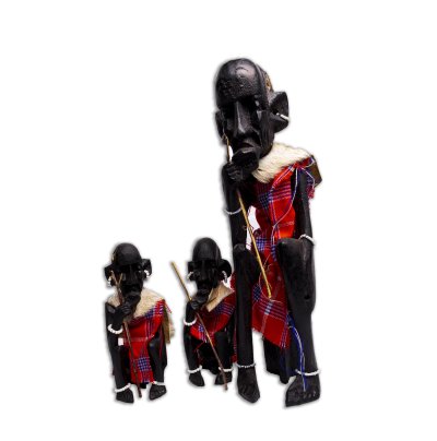 Hand-carved Maasai Elder Figurines