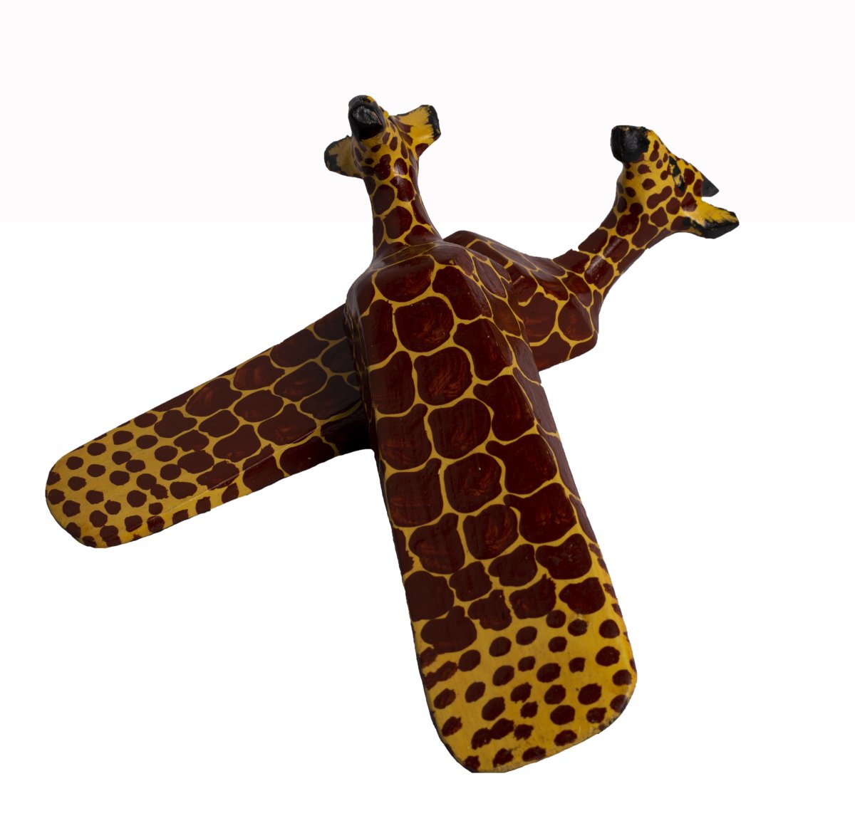 Hand-Carved Wooden Giraffe Figurines 