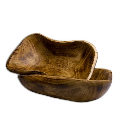 Handcrafted Organic Shaped Wooden Bowl Set 