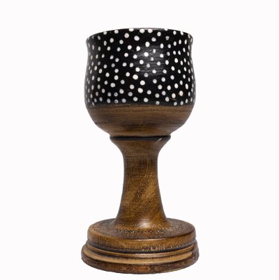 Wooden Polka Dot Goblet