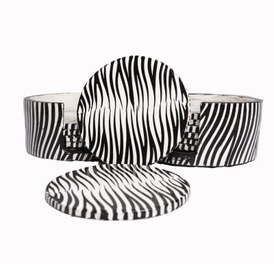 Zebra print coaster set